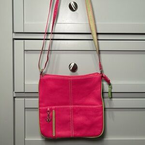 RARE 2000s Tommy Hilfiger Pink and Green Crossbody Bag